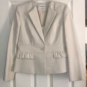 Calvin Klein White suit skirt with designer shell
